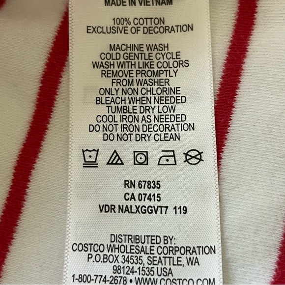 Nautica Stripped Red and White 3/4 Sleeve T-Shirt - Picture 4 of 5